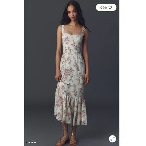 NWT Reformation Irisa Floral Trumpet Dress In Posy Print Sz 12 Pink